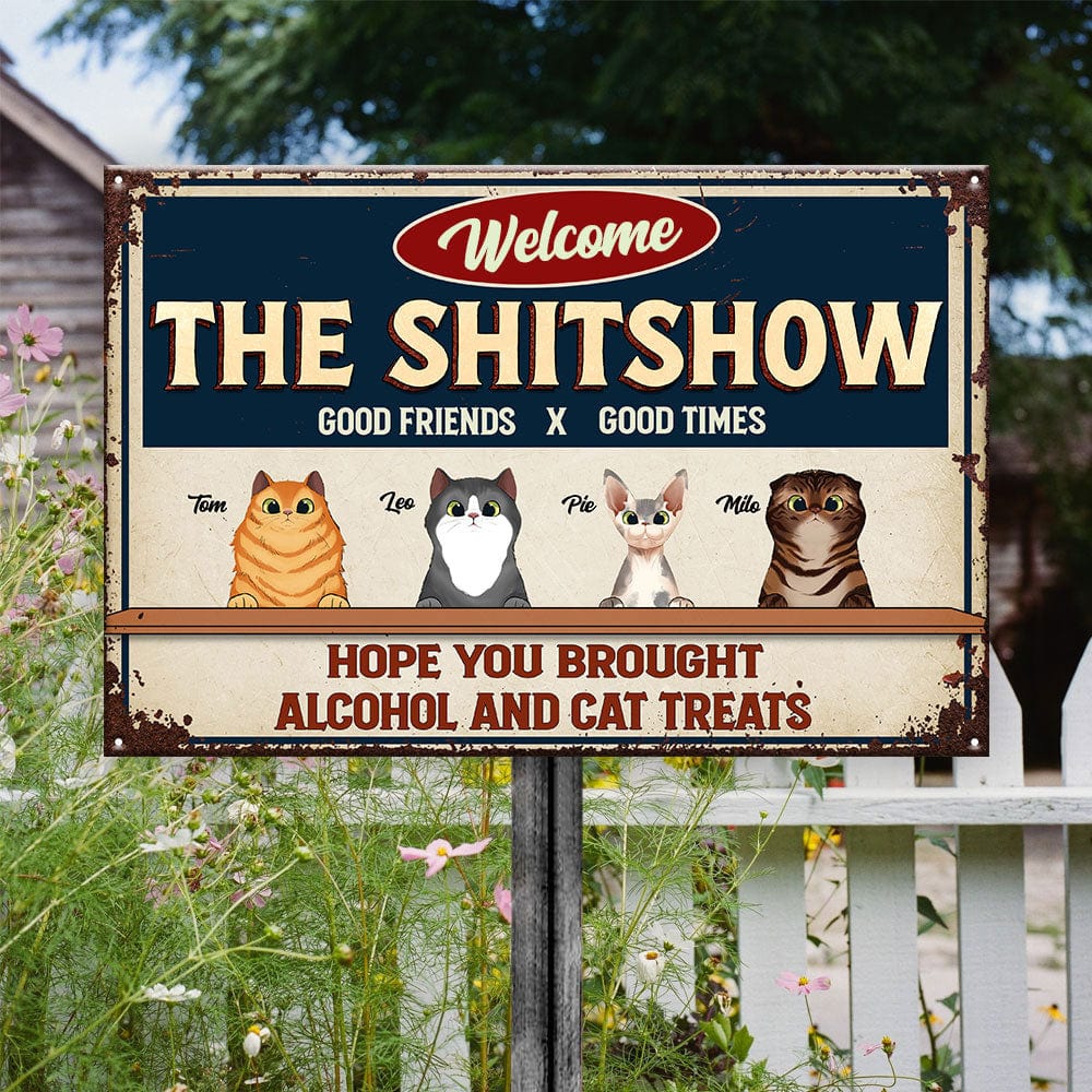 Hope You Brought Alcohol And Cat Treats The Patio Bar For Cat Lover Metal Sign Personalized Gift N304 889554 - Image 2