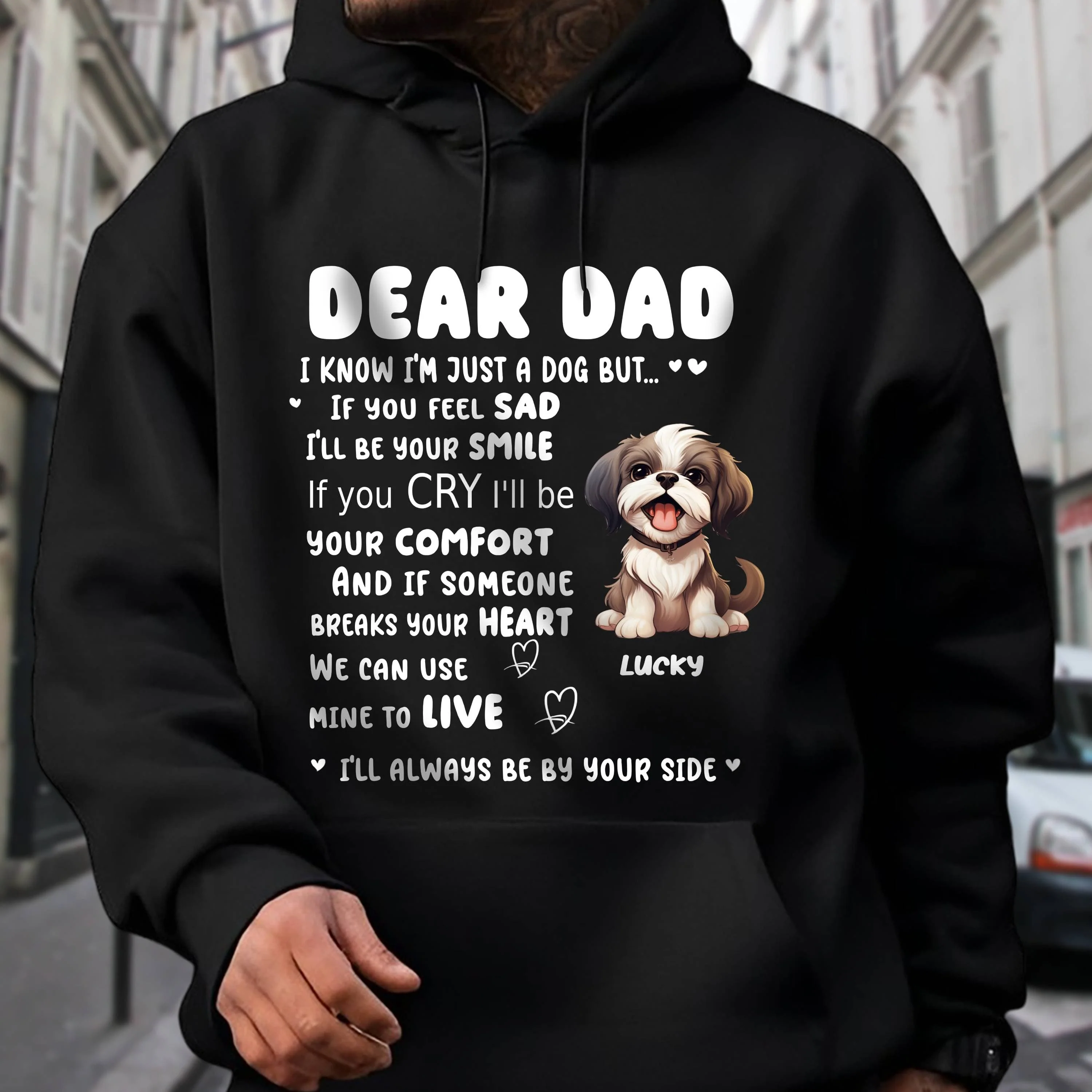 I‘ll Always Be By Your Side Dog Dark Sweatshirt For Dog Lovers Personalized Gift N369 HO82 893520 - Image 3