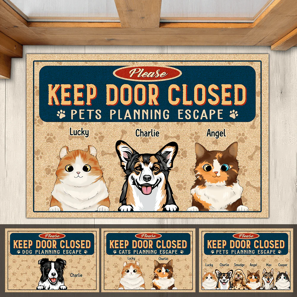 Keep Door Closed Pet Doormat Personalized Gift TA29 890076 - Image 3