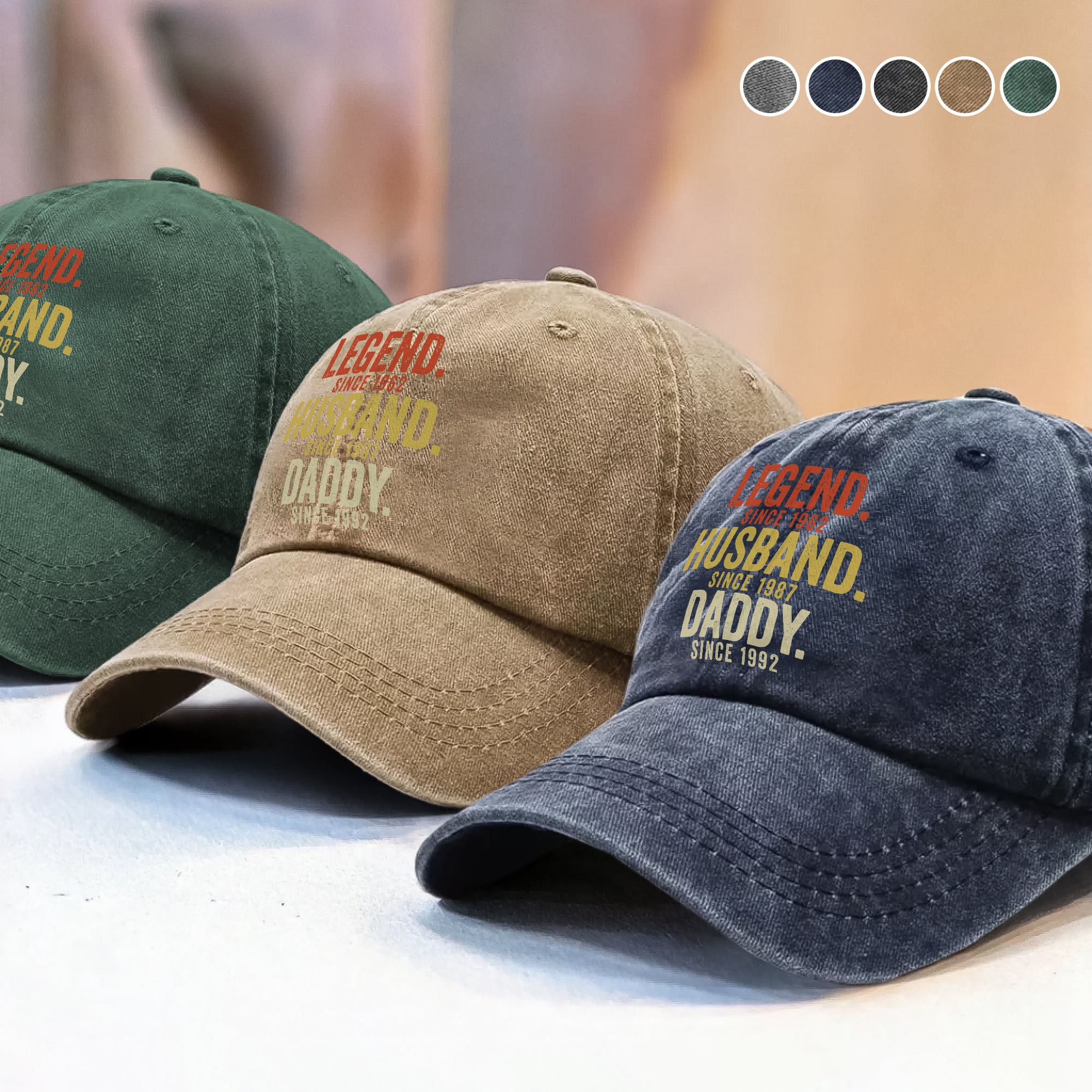 Legend Husband Dad Papa With Vintage Washed Denim Baseball Cap Personalized Gift For Dad, Grandpa HO82 894428 - Image 3
