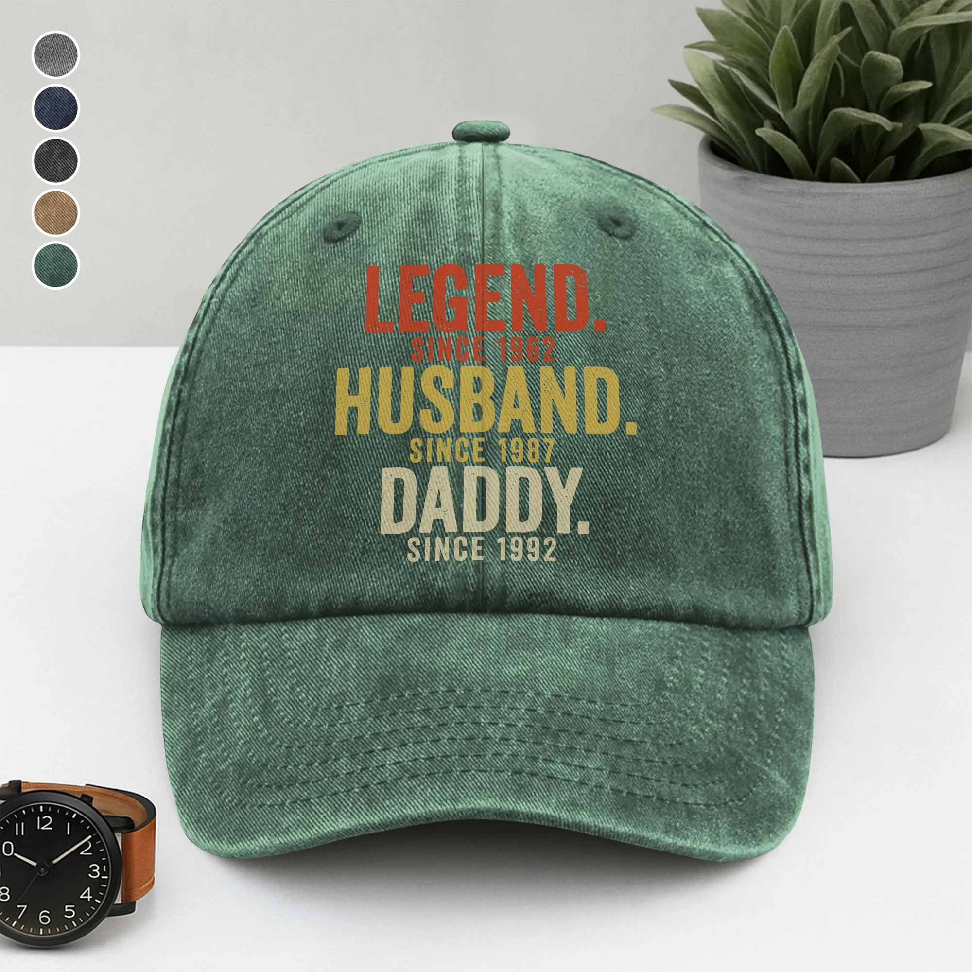 Legend Husband Dad Papa With Vintage Washed Denim Baseball Cap Personalized Gift For Dad, Grandpa HO82 894428 - Image 4
