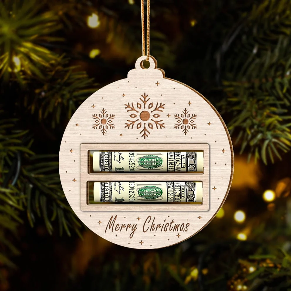 Merry Christmas Wood Money Holder Ornament HO82 893124