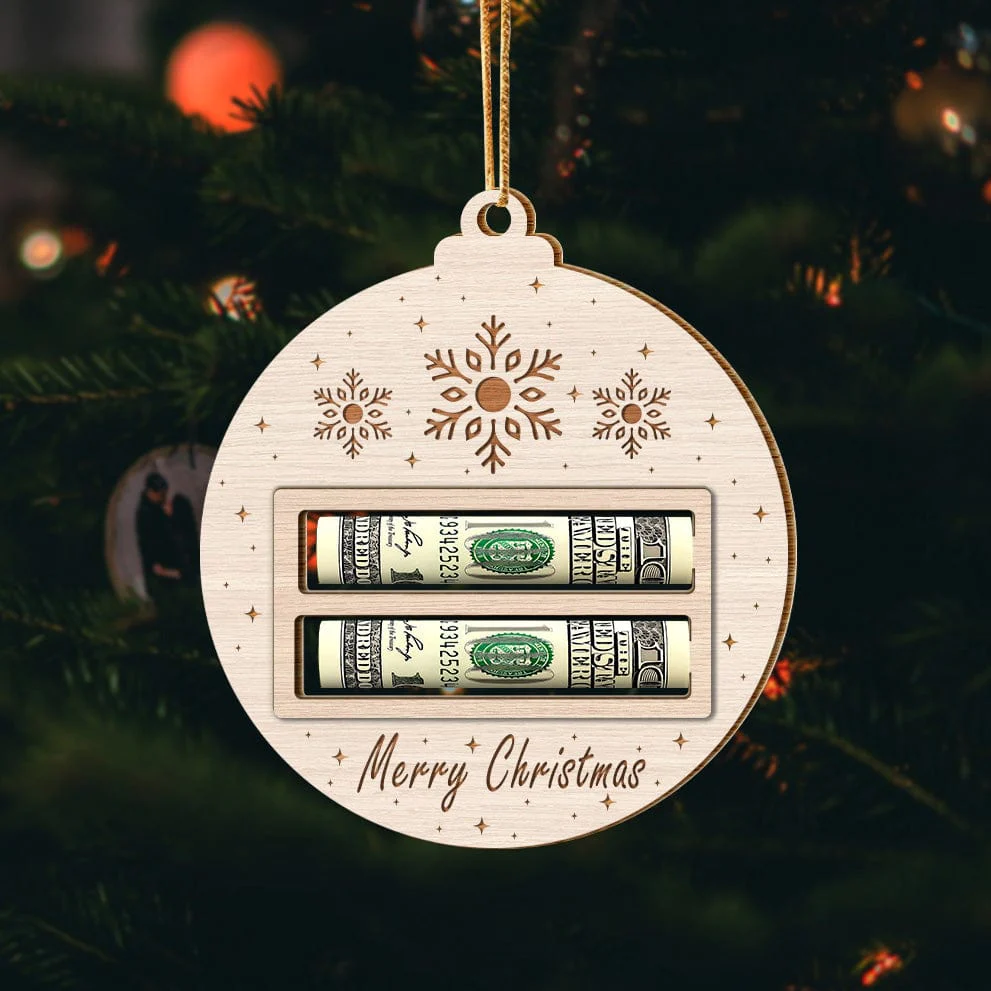 Merry Christmas Wood Money Holder Ornament HO82 893124 - Image 3
