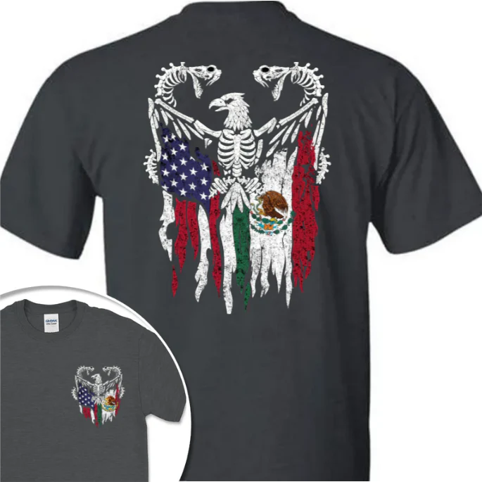 Mexico America Flag Back & Front Shirt HO82 N369 894968 - Image 10