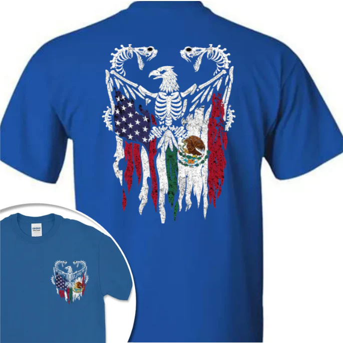 Mexico America Flag Back & Front Shirt HO82 N369 894968 - Image 11