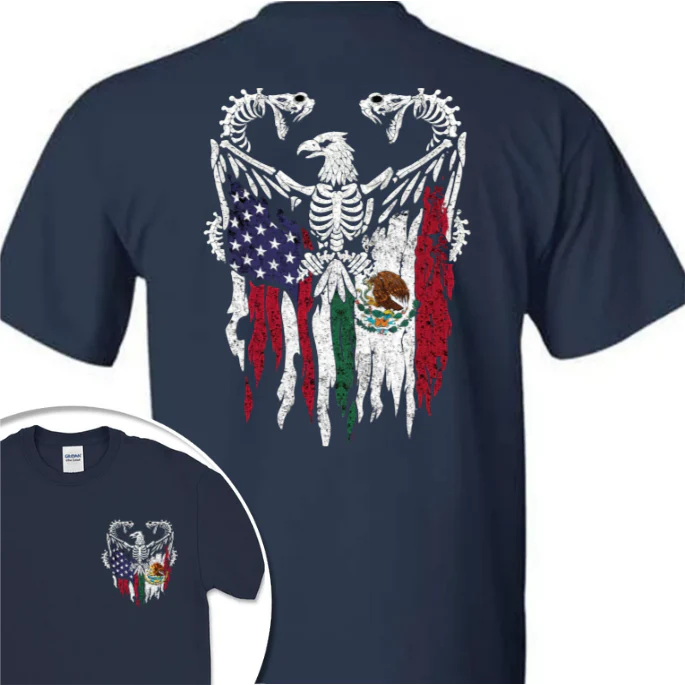 Mexico America Flag Back & Front Shirt HO82 N369 894968 - Image 12
