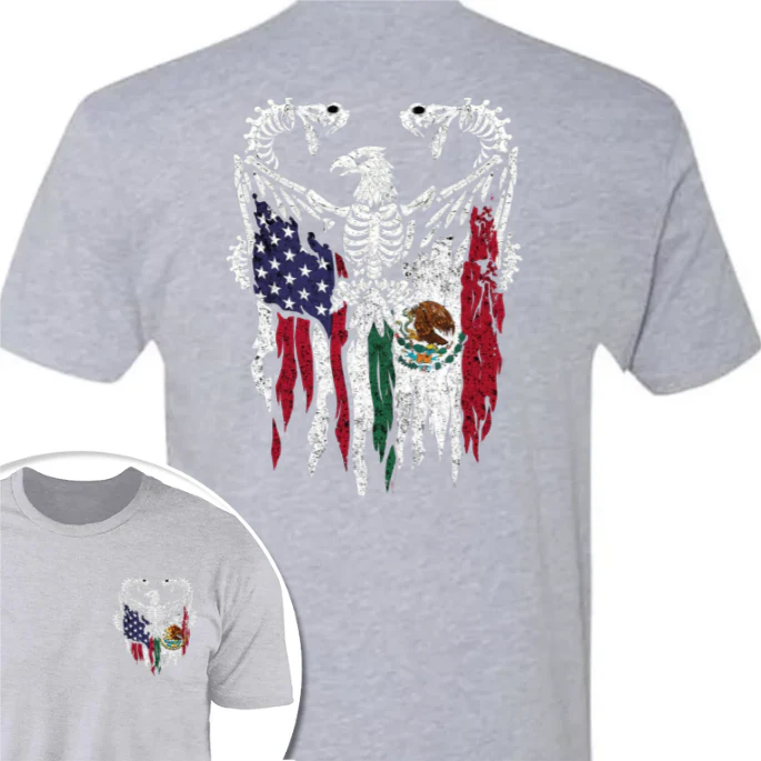 Mexico America Flag Back & Front Shirt HO82 N369 894968 - Image 14