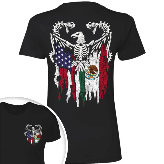 Mexico America Flag Back & Front Shirt HO82 N369 894968 - Image 17