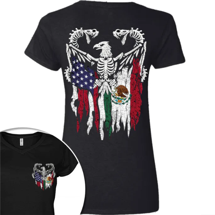 Mexico America Flag Back & Front Shirt HO82 N369 894968 - Image 21