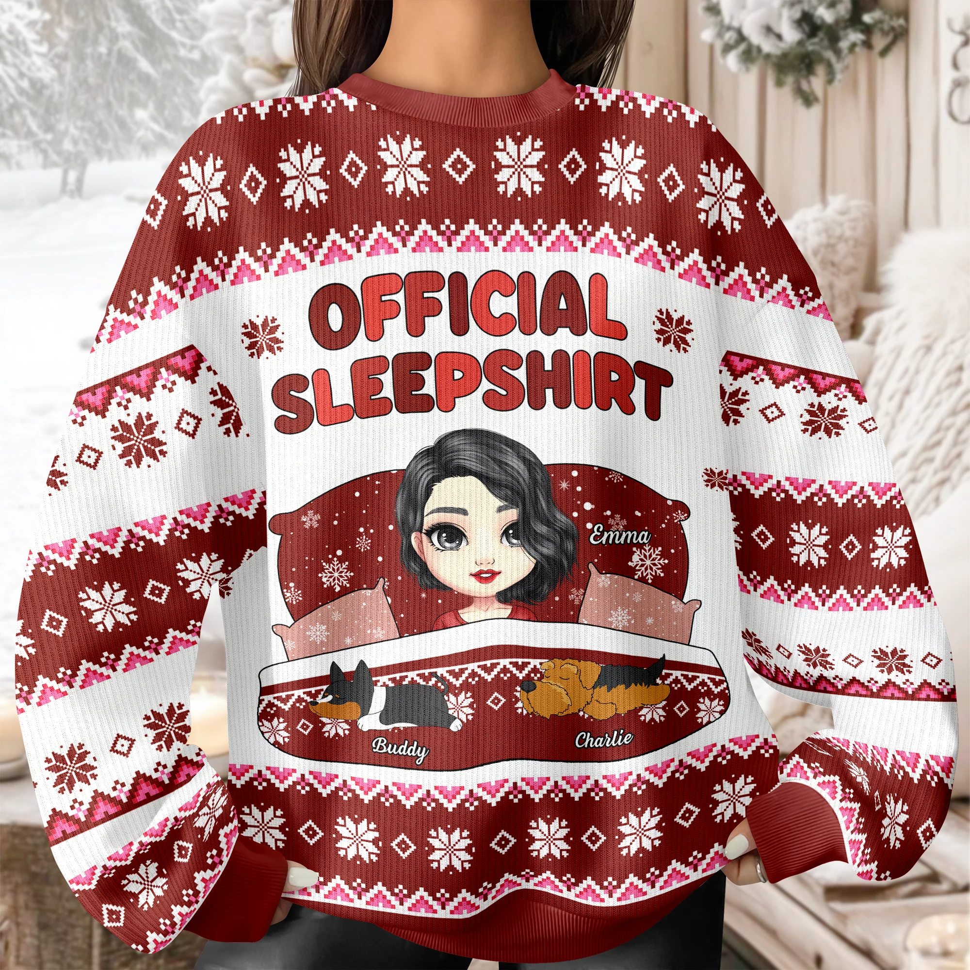 Official Sleepshirt Funny Family Ugly Sweater Personalized Gift For Dog Lovers HO82 900182 - Image 3