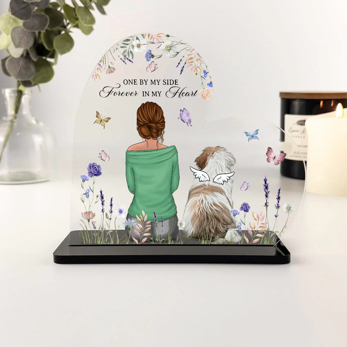 Owner And Dog Memorial Heart Acrylic Block Personalized Gift DA199 890358 - Image 3