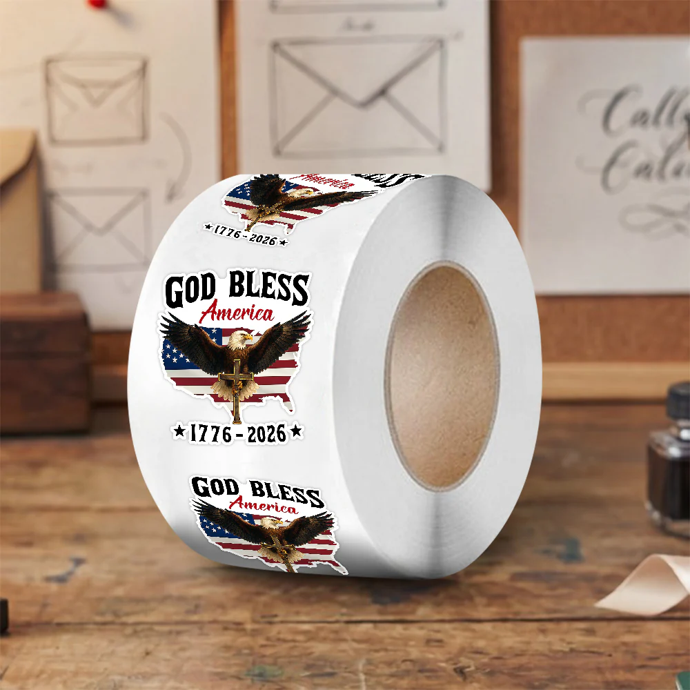 Patriotic 250th Anniversary God Bless America Eagle 1776–2026 Roll Sticker HO82 901000 - Image 3