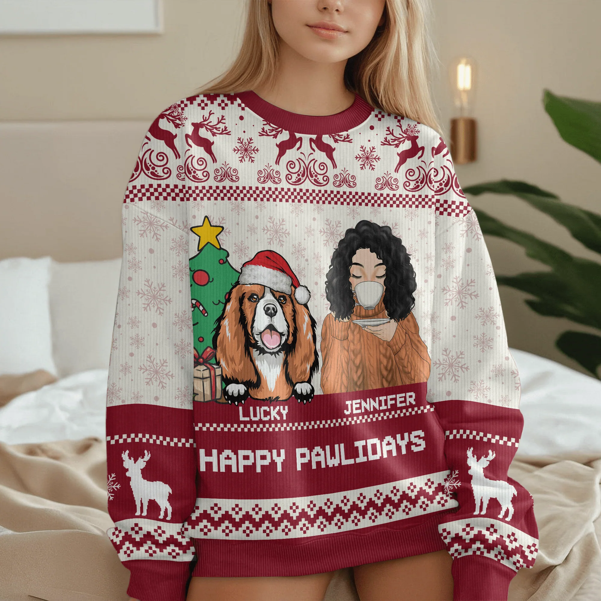 Pawlidays With Dogs All-Over-Print Ugly Sweater HO82 893146