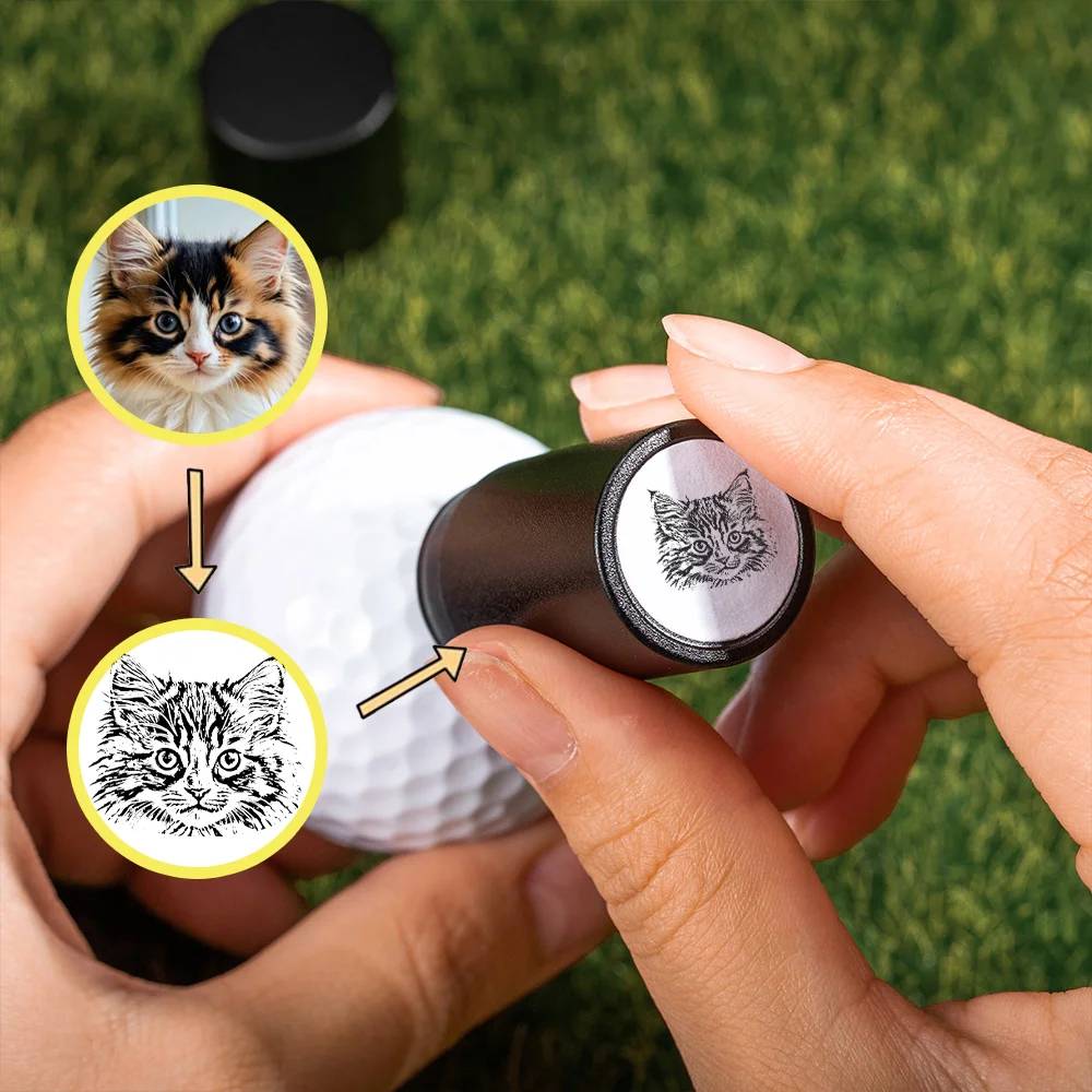 Personalised Dog Cat Pet Portrait Photo Golf Ball Stamp, Birthday Gift for Golf Players, Pet Lovers HO82 900620 - Image 7