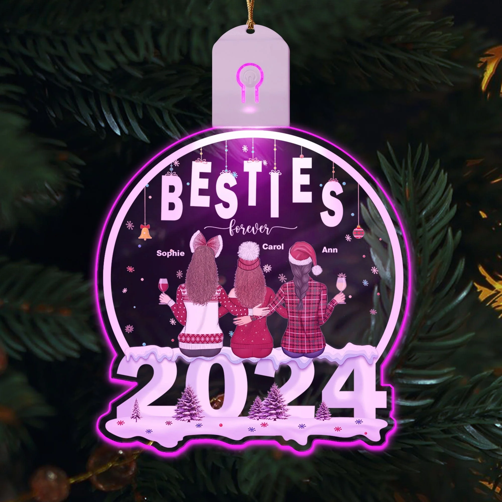 Personalized 2024 Besties Forever Led Acrylic Ornament For Besties HO82 893272