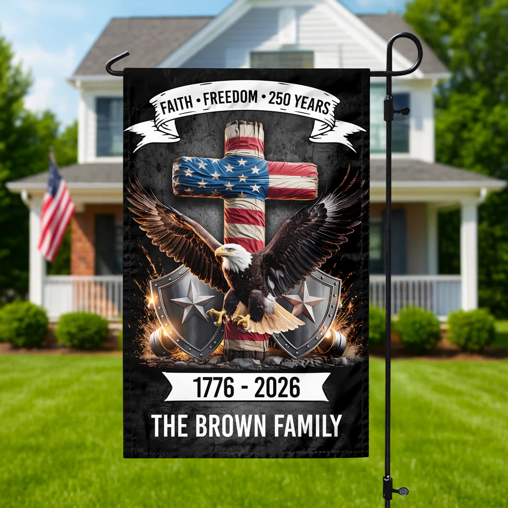 Personalized 250 Years of Freedom, 1776 - 2026 Eagle Patriotic Garden Flag HO82 901280 - Image 5