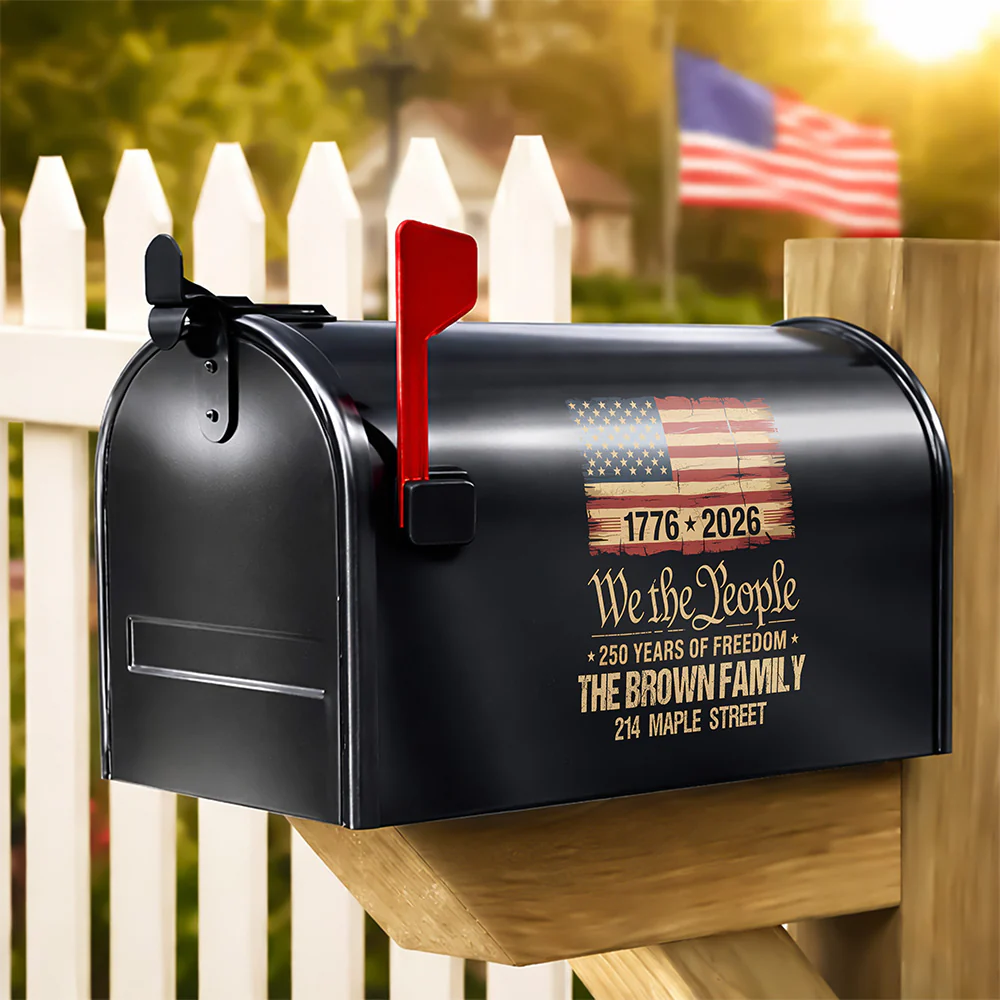 Personalized America 250th Birthday US Flag 250 Years We The People Mailbox Decal HO82 901028 - Image 2