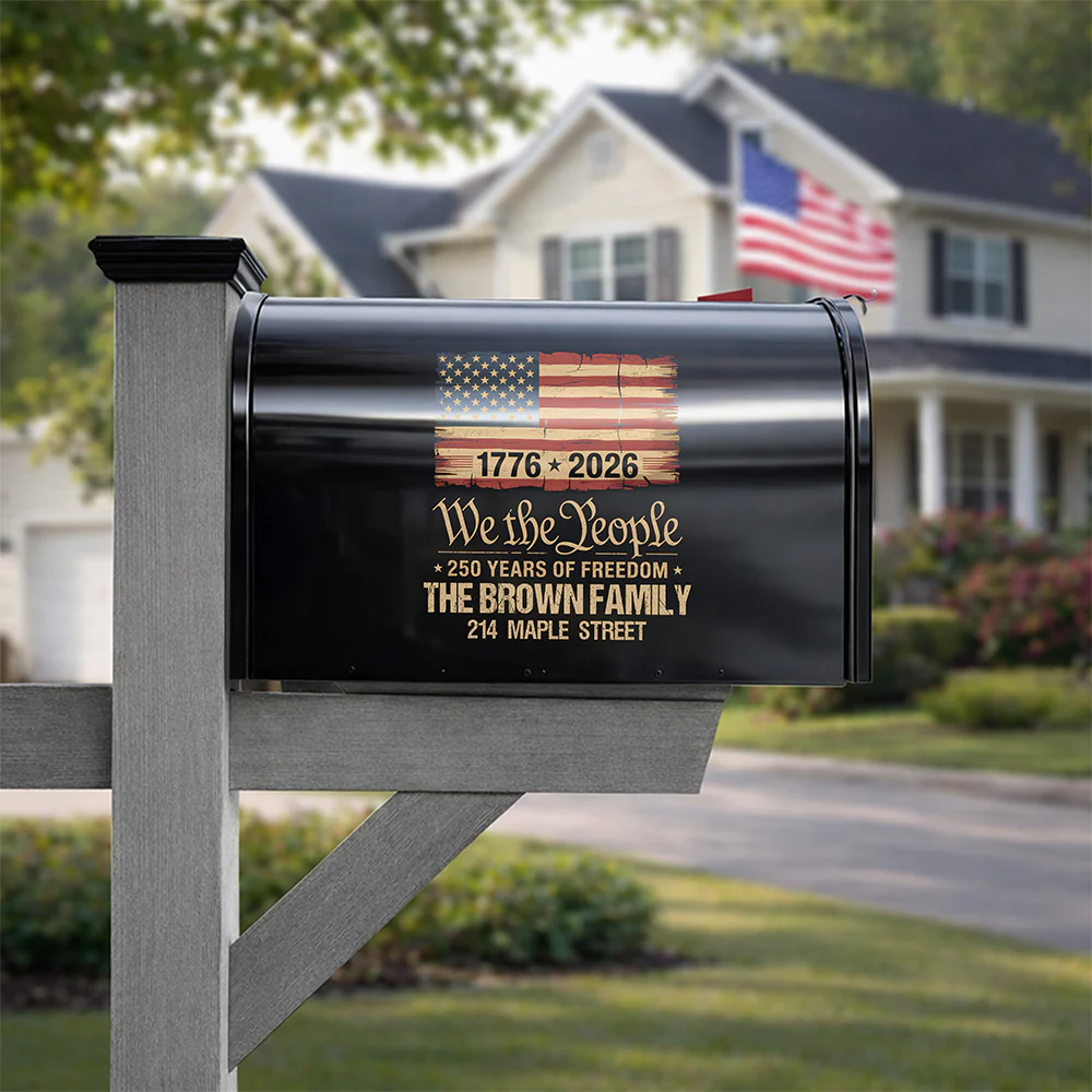 Personalized America 250th Birthday US Flag 250 Years We The People Mailbox Decal HO82 901028 - Image 5