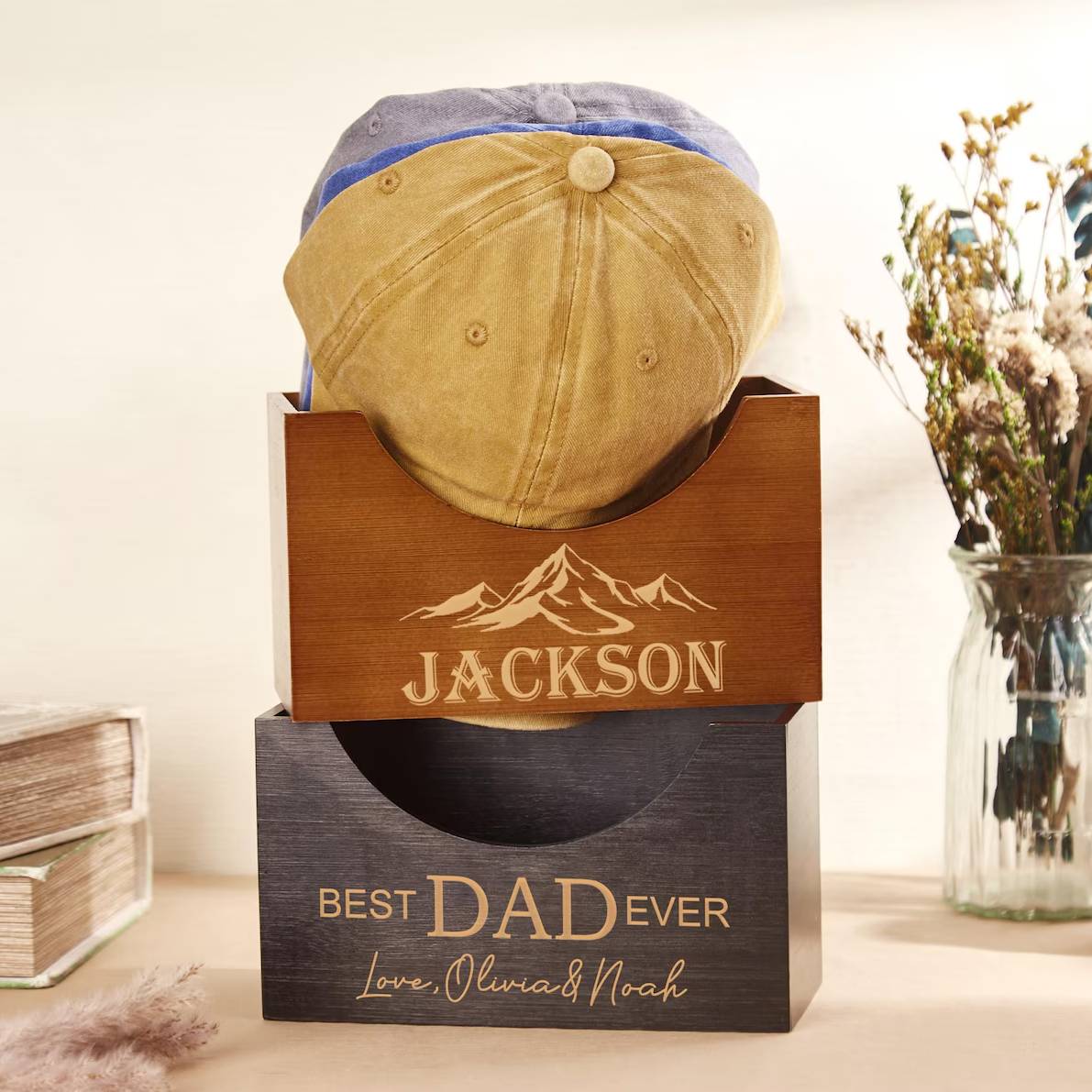 Personalized Best Dad Ever Engraved Hat Holder - Gift For Dad, Father's Day Gift HO82 902658 - Image 6