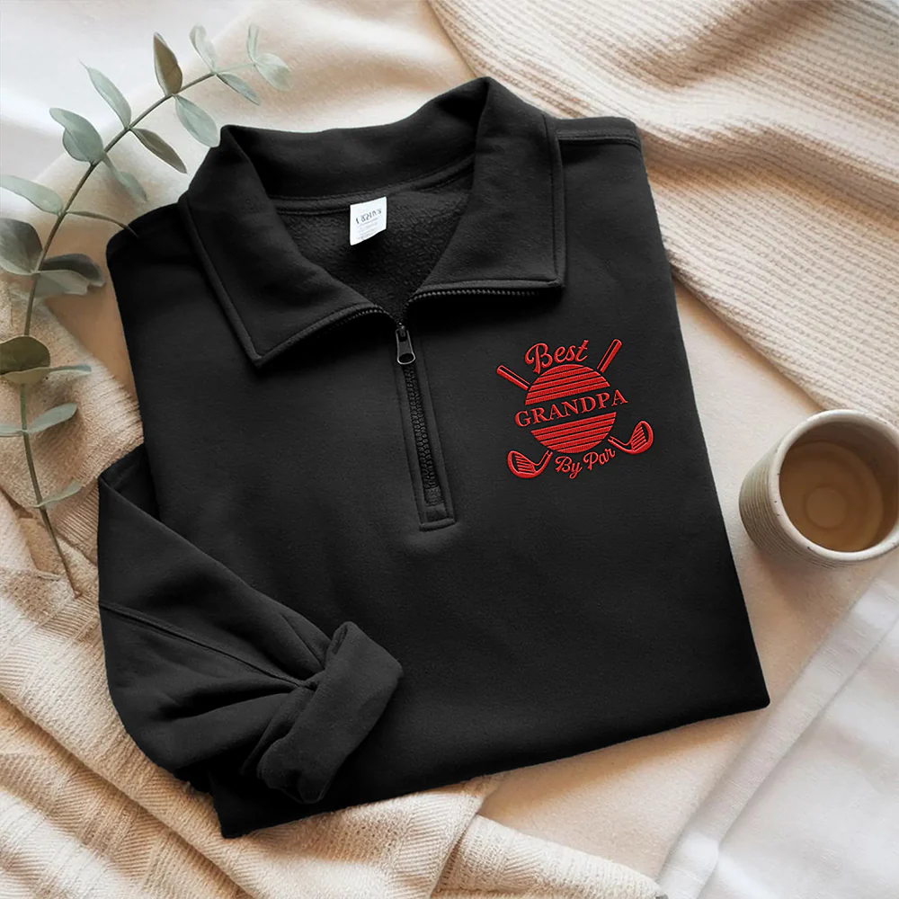 Personalized Best Daddy By Par Golf Quarter Zip Sweatshirt, Unique Golf Enthusiast Gift, Golfers and Coaches Gift HO82 900776 - Image 5