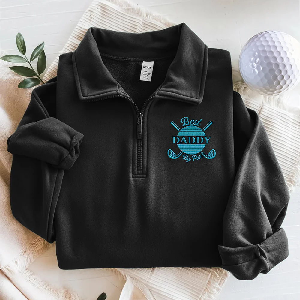 Personalized Best Daddy By Par Golf Quarter Zip Sweatshirt, Unique Golf Enthusiast Gift, Golfers and Coaches Gift HO82 900776 - Image 6