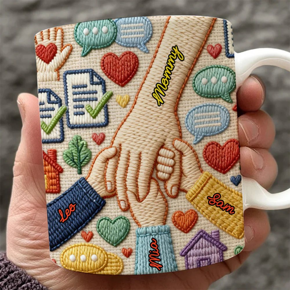 Personalized Busy Mom Knitted Yarn 3D Effect Mug - Mother's Day Gift HO82 901574 - Image 2