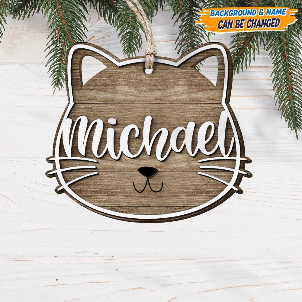 Personalized Cat And Name For Cat Lovers Wood Ornament Personalized Gift N304 889612 - Image 3
