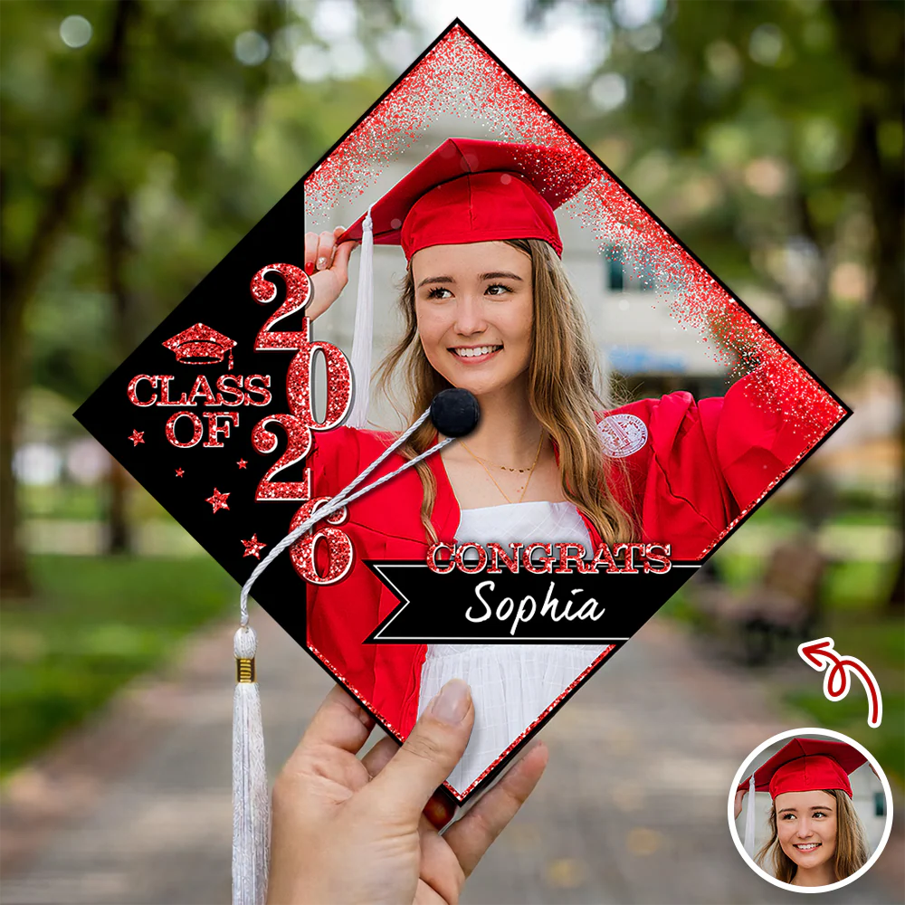 Personalized Photo Class Of 2026 Graduation Cap Topper HO82 901568 - Image 8