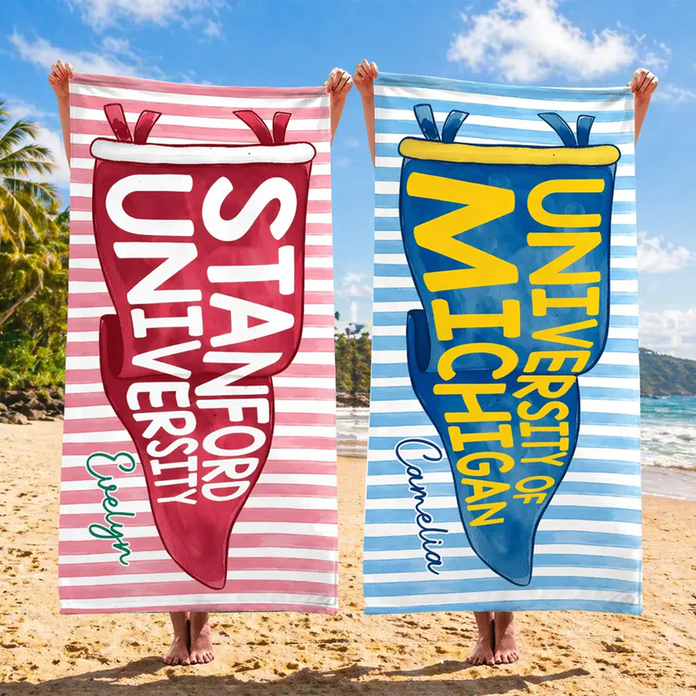 Personalized College Pennant Spirit Beach Towel – Graduation Gift HO82 902152 - Image 8