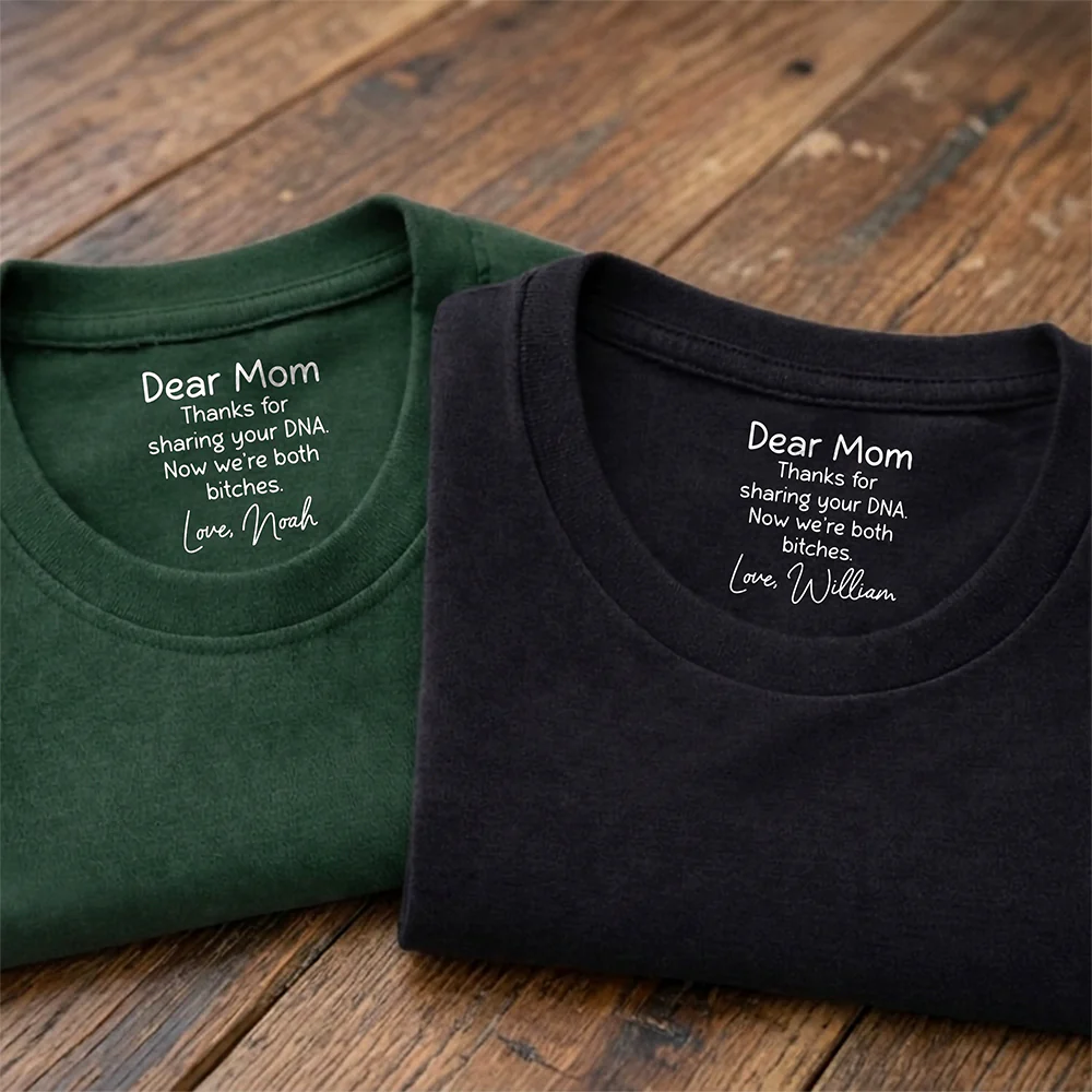 Personalized Dear Mom Thank For Share Your DNA Neck Print Back Shirt HO82 901690 - Image 5