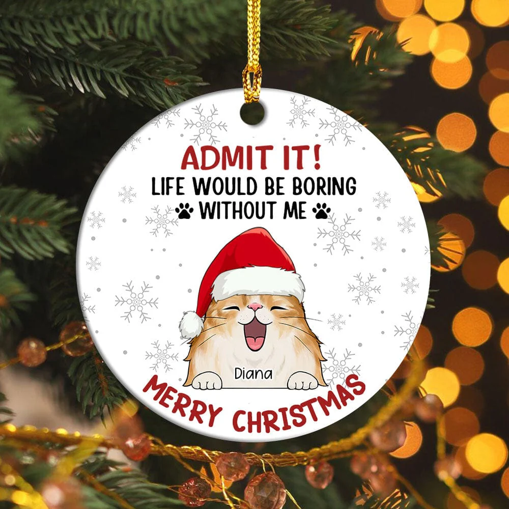 Personalized Dog Cat Life Would Be Boring Without Me Ceramic Ornament HO82 893172 - Image 5