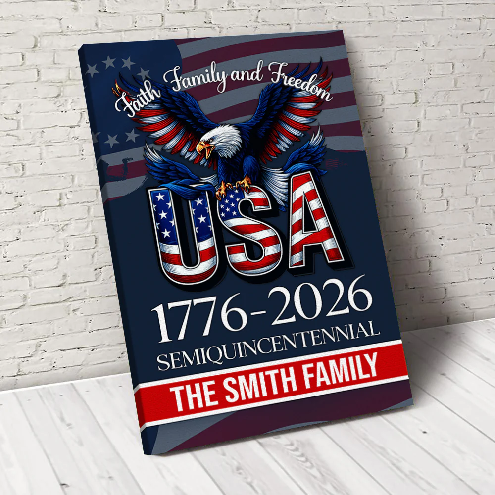 Personalized Faith, Family & Freedom USA 250 Years Patriotic Canvas Poster HO82 901444 - Image 5