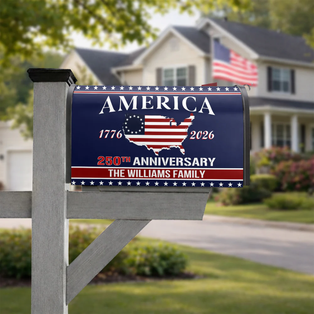 Personalized Family Name America 250th Anniversary Mailbox Cover HO82 900898 - Image 4