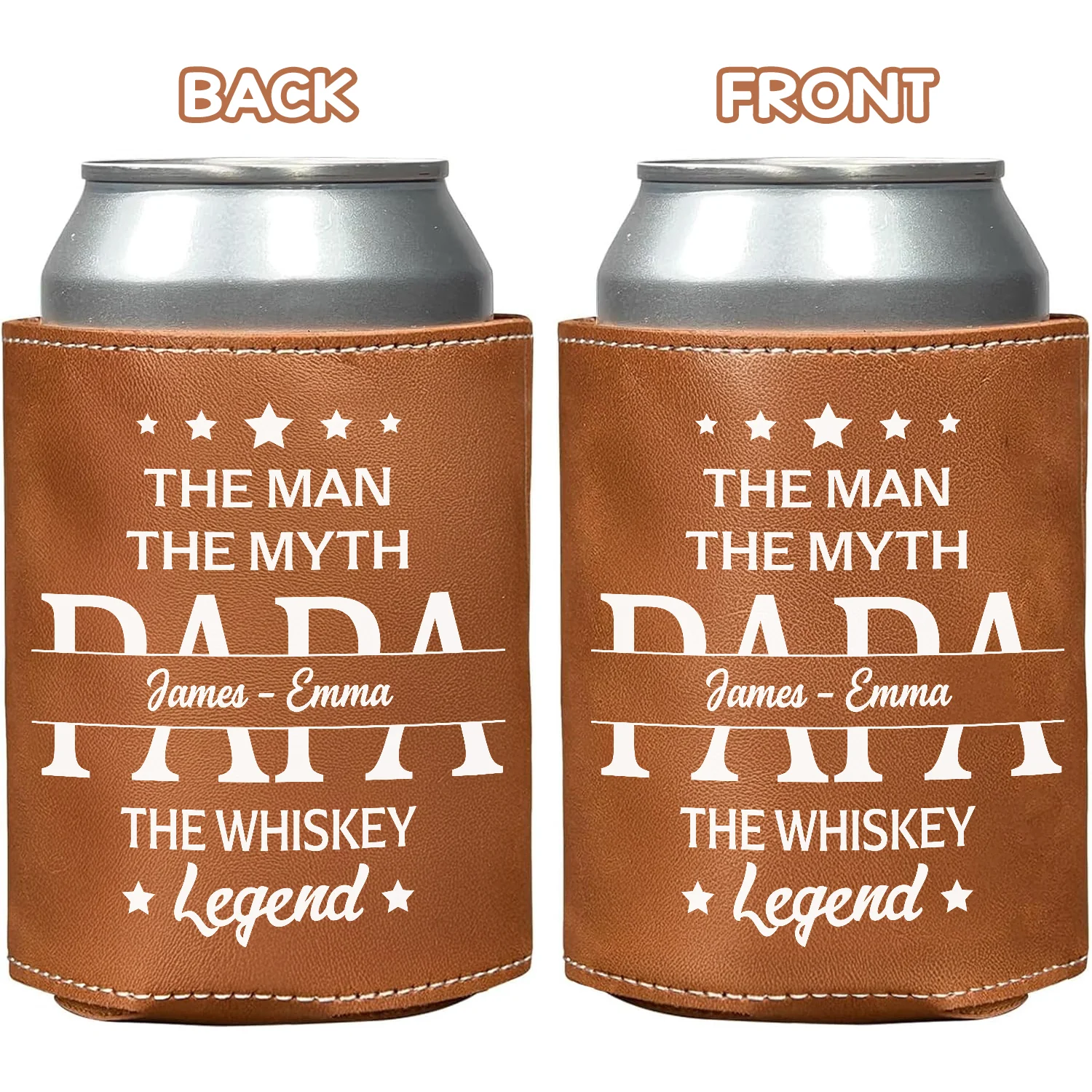 Personalized Gift To Dad The Man The Myth The Legend Leather Can Cooler Holder HO82 894092 - Image 2