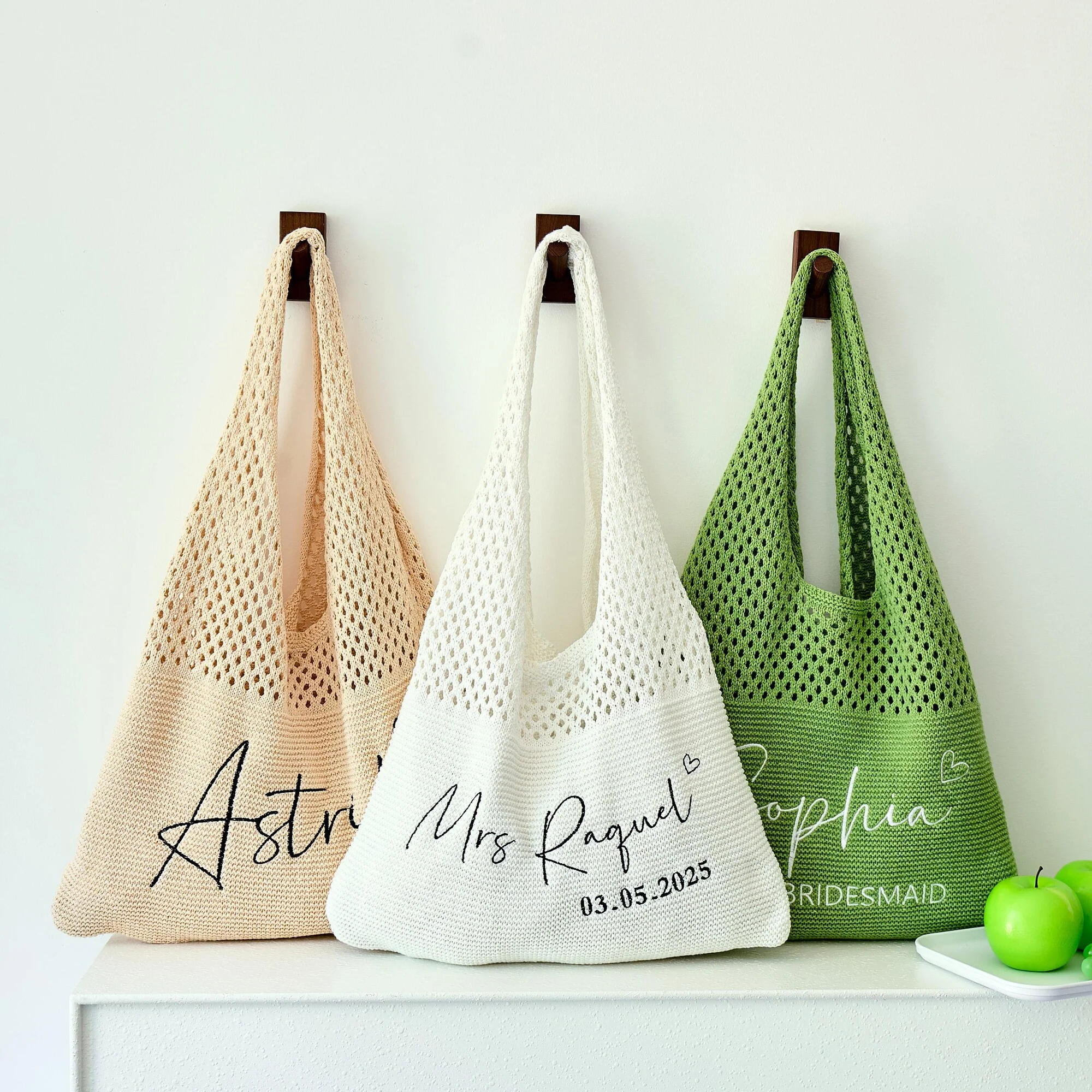 Personalized Knitted Beach Bag With Embroidered Name - Summer Gift For Women, Mother's Day, Wife, Girlfriend HO82 902008 - Image 9