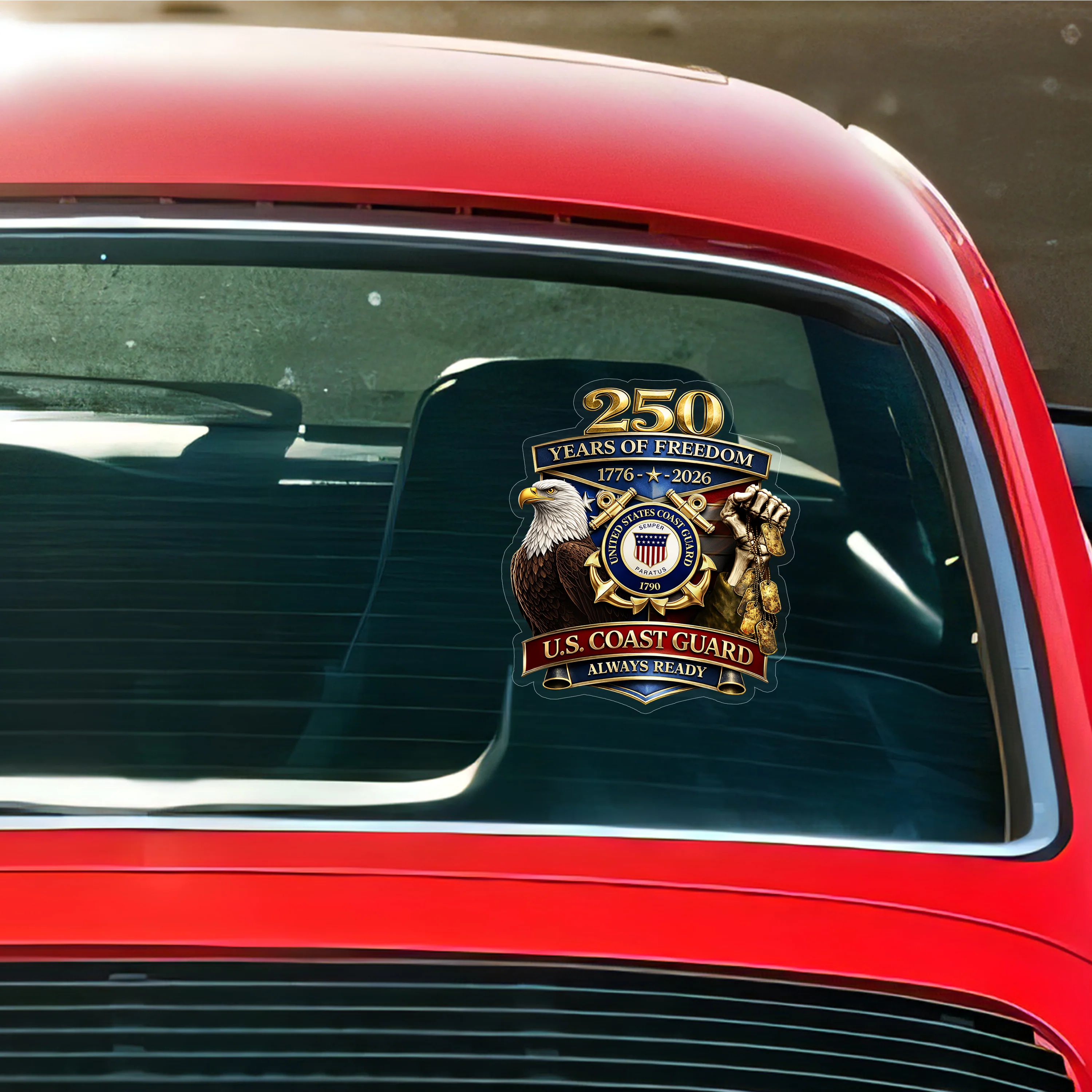 Personalized Military Branch 250 Years Of Freedom 1776–2026 Car Window Decal Sticker HO82 902036 - Image 7
