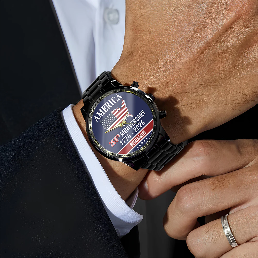 Personalized Name America 250th Anniversary Men's Wrist Watch HO82 901562 - Image 3