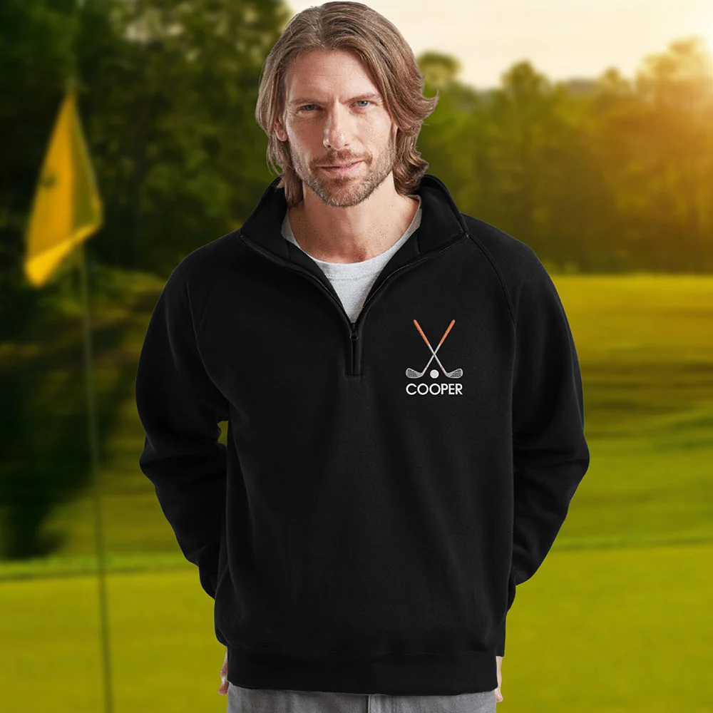 Personalized Name Embroidered Golf Quarter Zip Sweater, Unique Golf Enthusiast Gift, Golfers and Coaches Gift HO82 900730 - Image 2