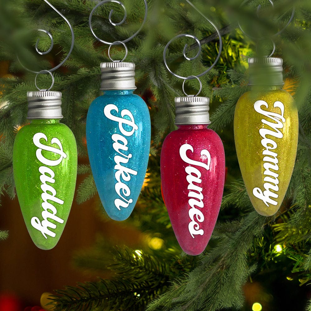 Personalized Name Fillable Glitter Light Bulb Christmas Ornament HO82 893160 - Image 2