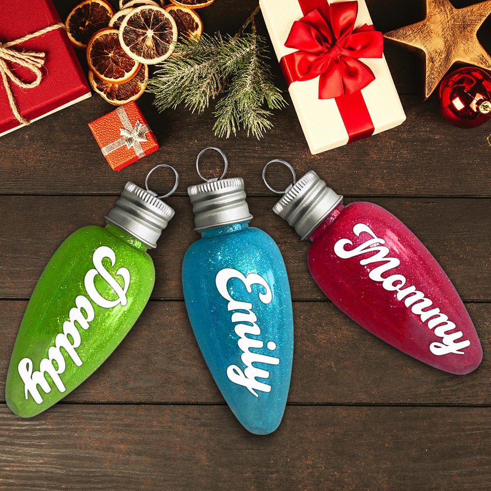 Personalized Name Fillable Glitter Light Bulb Christmas Ornament HO82 893160 - Image 3