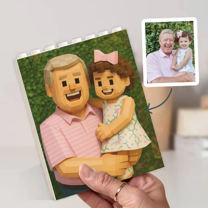 Personalized Photo Building Brick Block - Father's Day Dad Gift HO82 902596 - Image 2