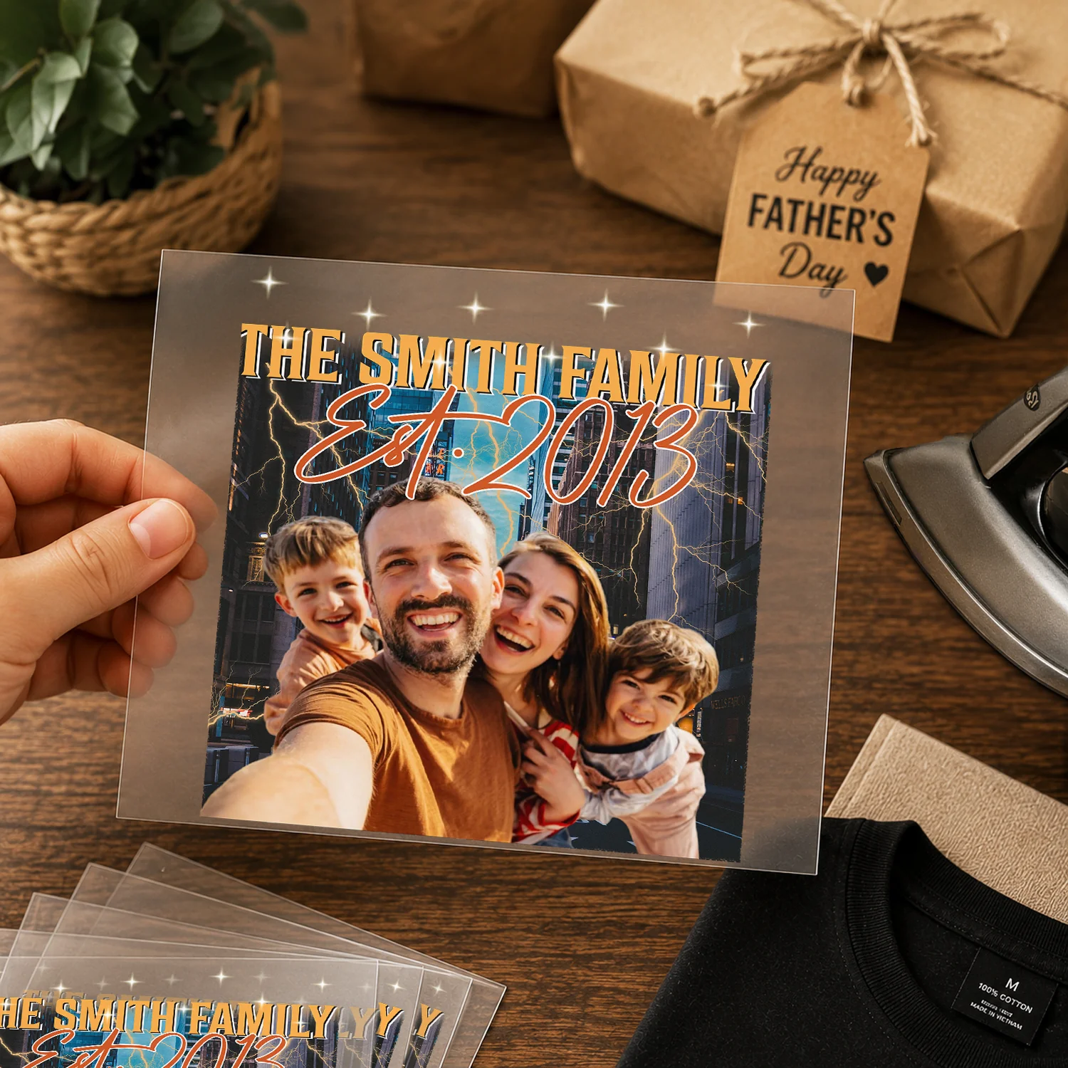 Personalized Portrait Photo With Retro Style DTF Transfer - Gift For Dad, Father's Day HO82 902474 - Image 2