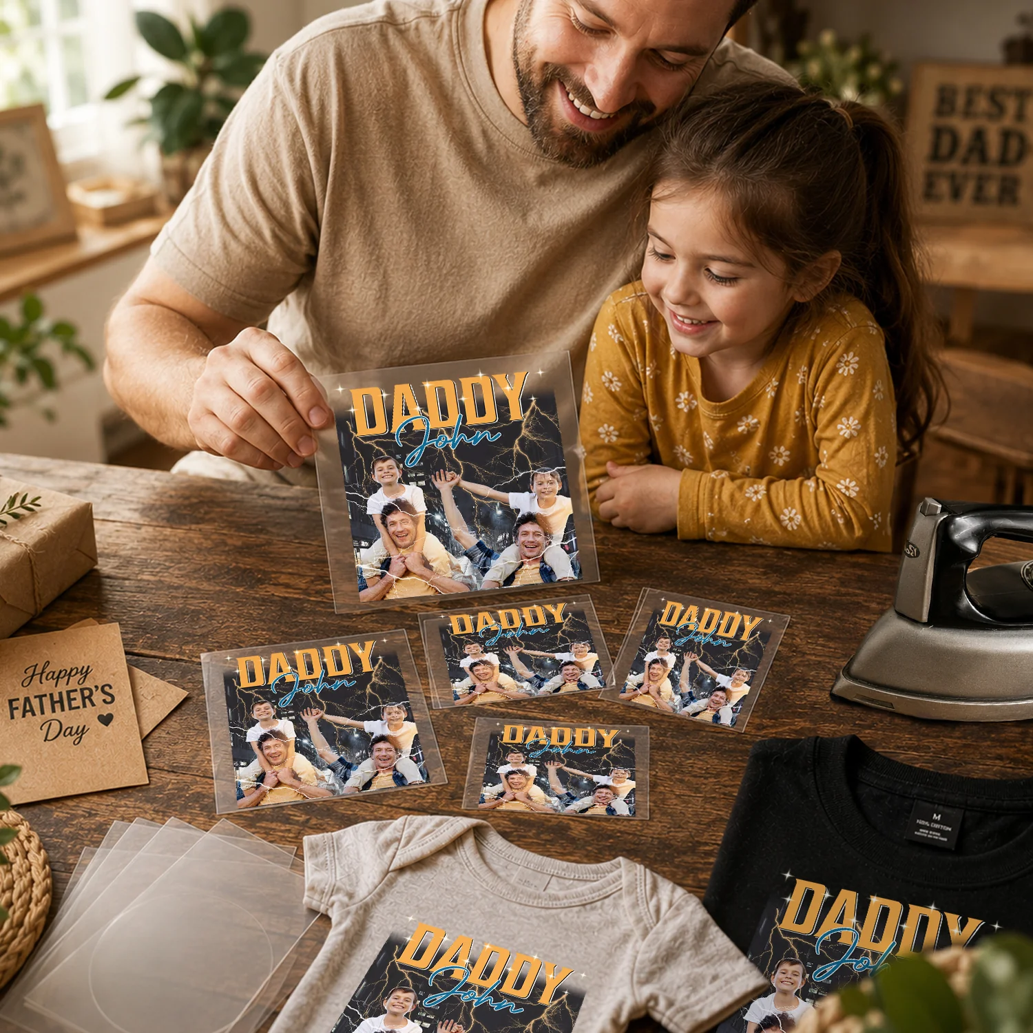 Personalized Portrait Photo With Retro Style DTF Transfer - Gift For Dad, Father's Day HO82 902474 - Image 3