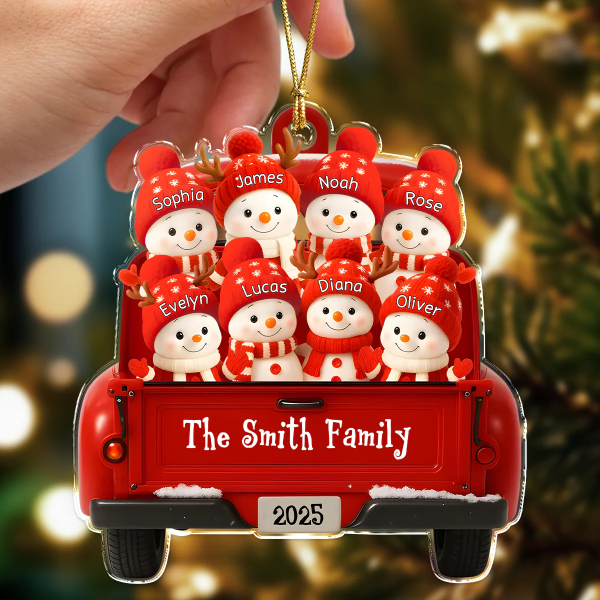Personalized Snowman Family Acrylic Ornament Gift For Mom, Dad, Brother, Sister, Kids HO82 900176 - Image 3