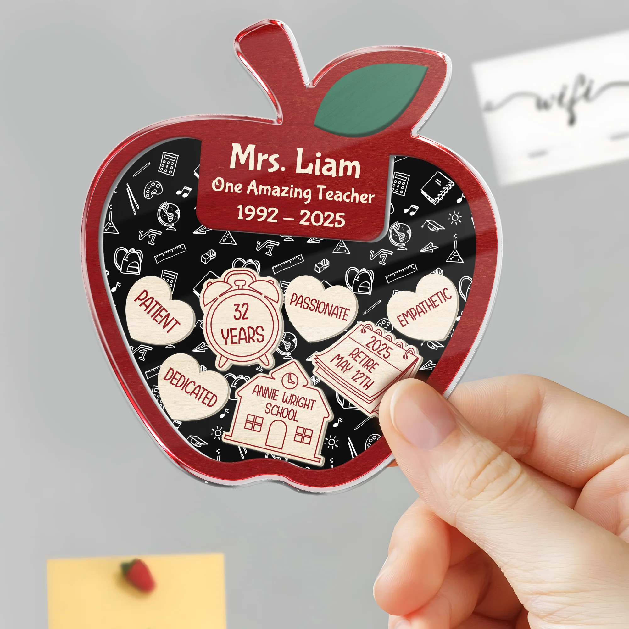 Personalized  Teacher Retirement Acrylic Apple Shaking Magnet Gift From Student HO82 894266 - Image 3