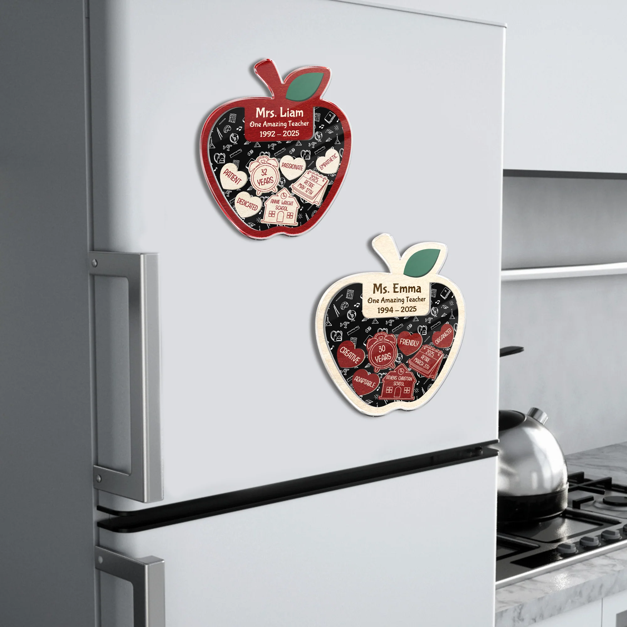 Personalized  Teacher Retirement Acrylic Apple Shaking Magnet Gift From Student HO82 894266 - Image 5