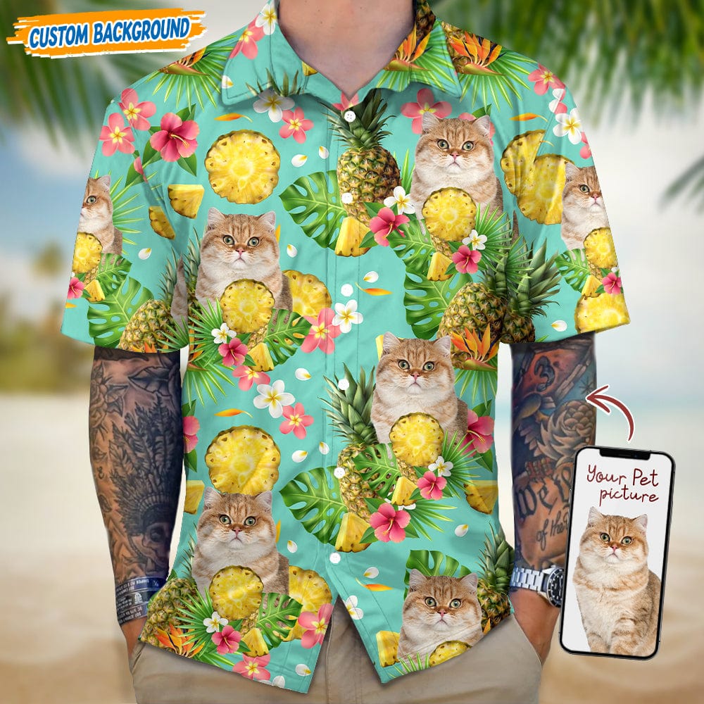 Upload Dog Cat Photo With Funny Accessories Hawaiian Shirt T368 889446 - Image 2