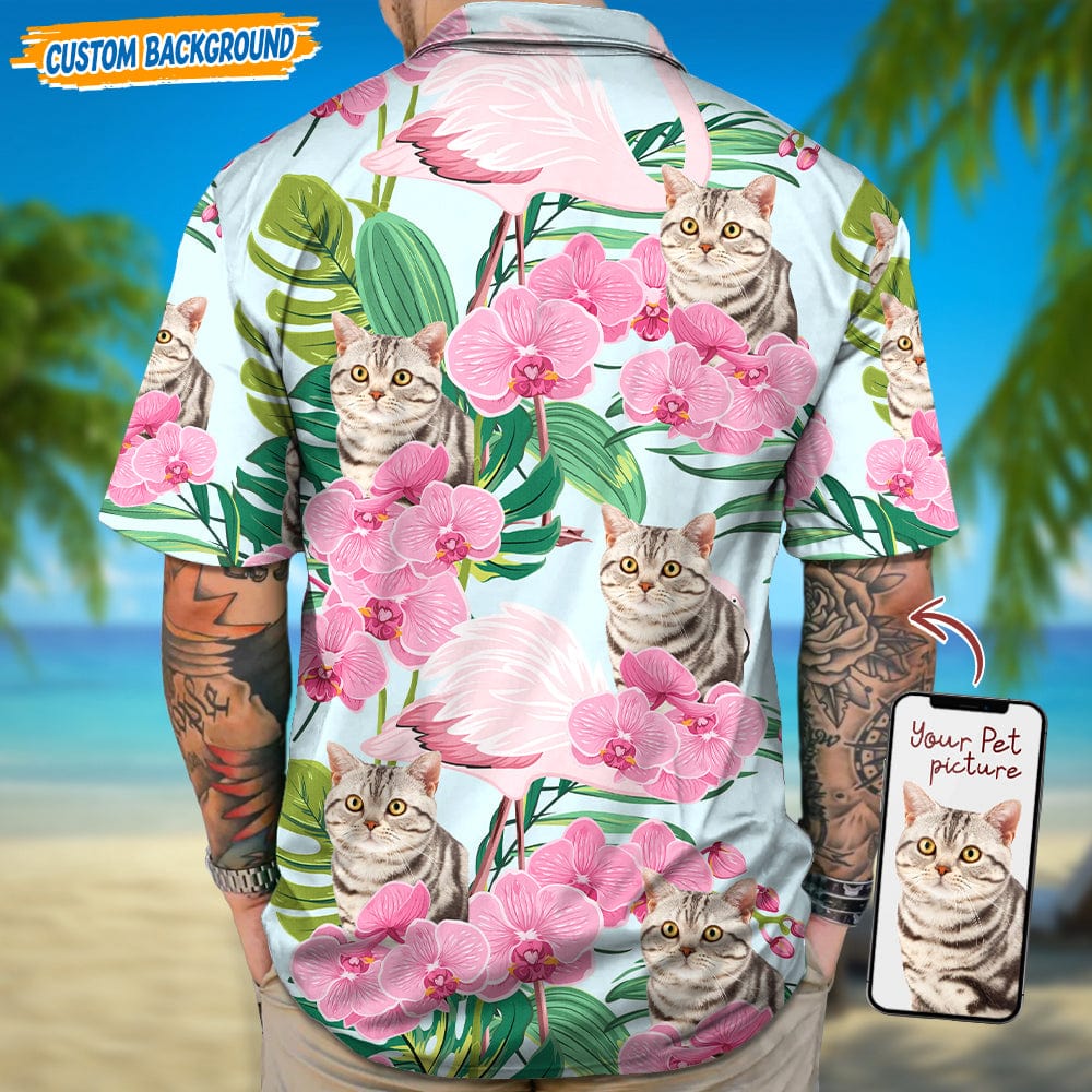 Personalized Upload Dog Cat Photo Orchid Flower Hawaiian Shirt T368 889460 - Image 3