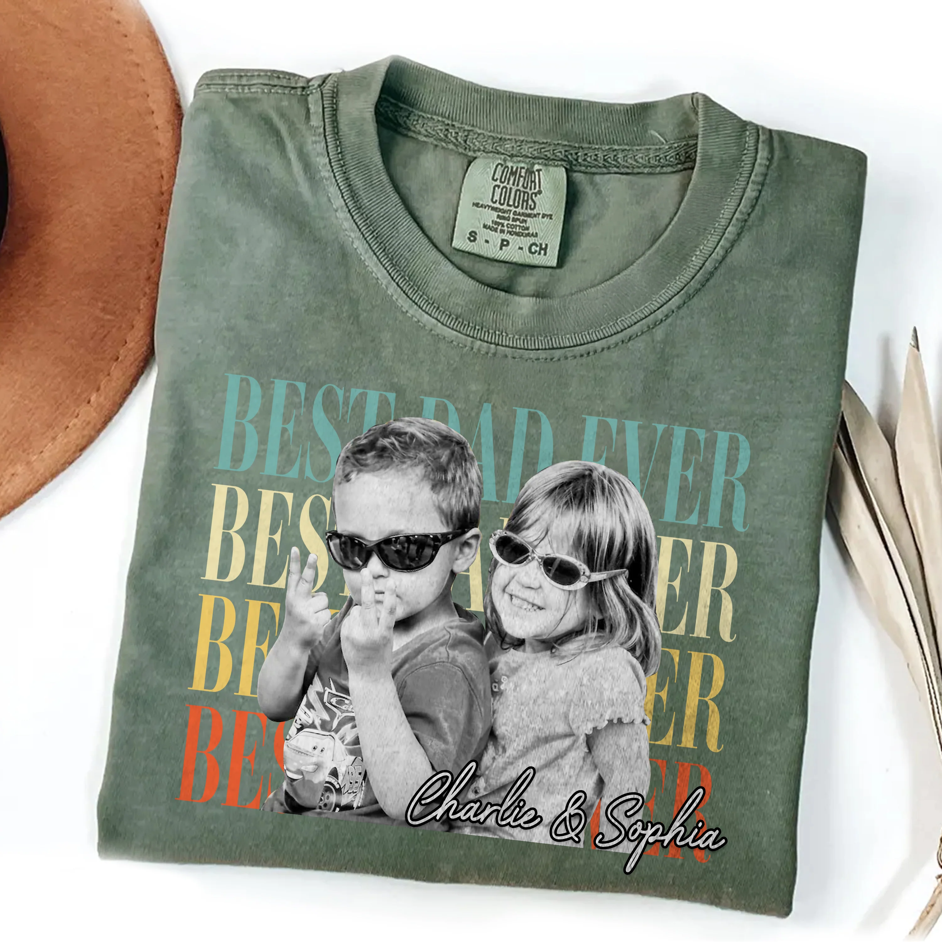Personalized Vintage Photo Best Dad Ever Retro Comfort Shirt HO82 902492 - Image 2