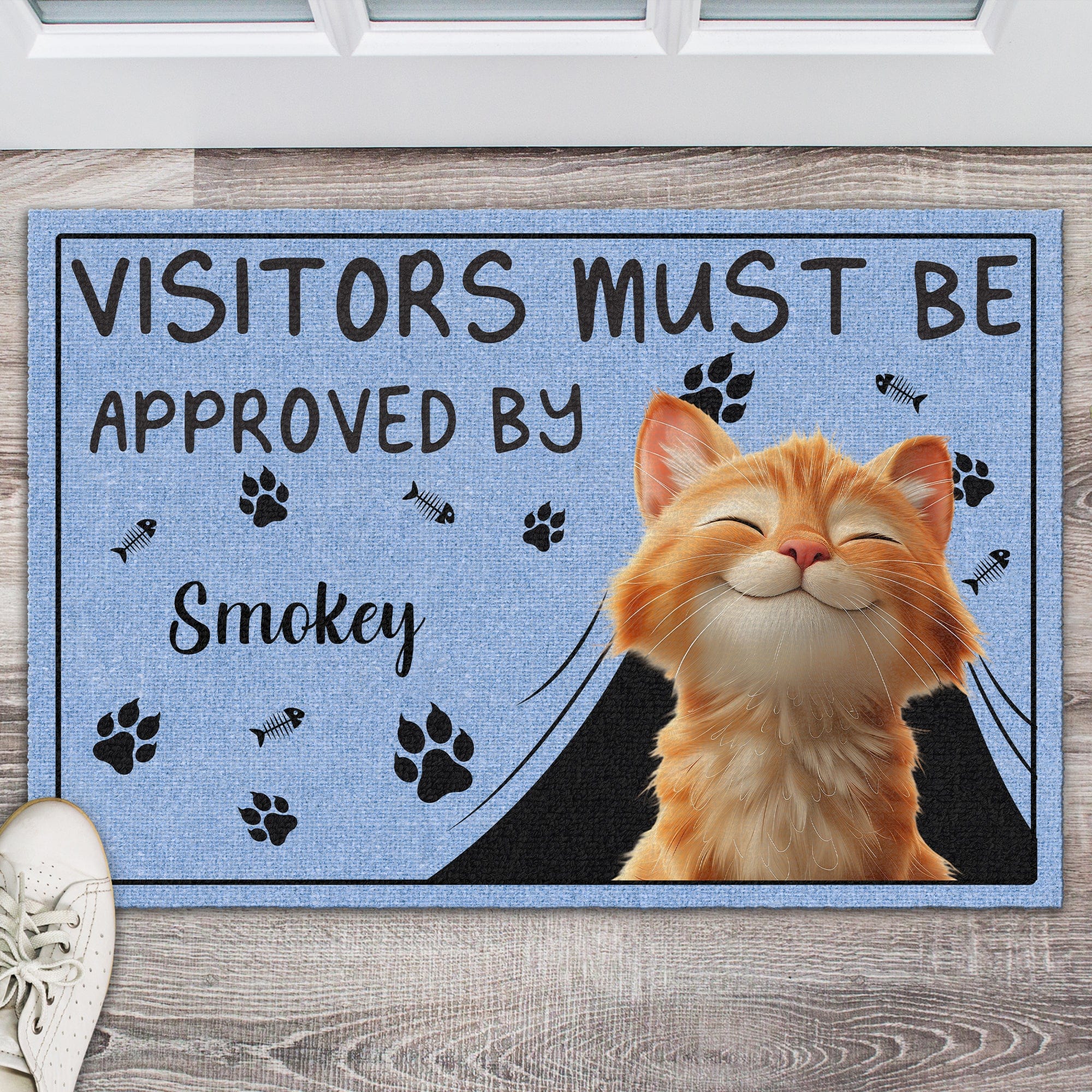 Personalized Visitors Must Be Approved By This Cat, Gift For Cat Lovers Doormat HO82 893506 - Image 2